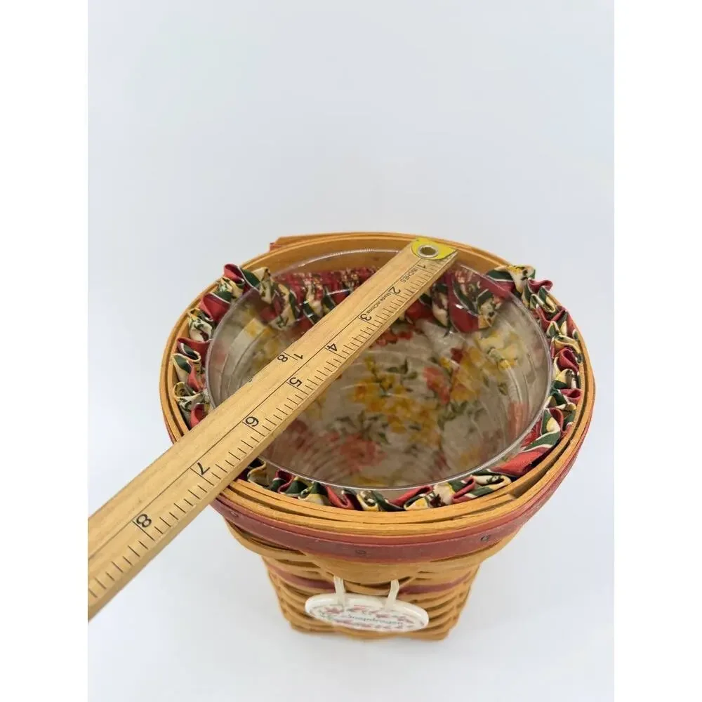 Longaberger 1998 May Series Snapdragon Basket Liner Protector Tie-On USA